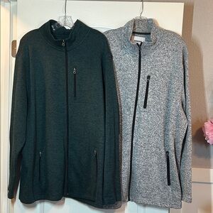 Bundle of 2 - Sonoma 2XB Full Zip Jackets - Heather Green & Gray
